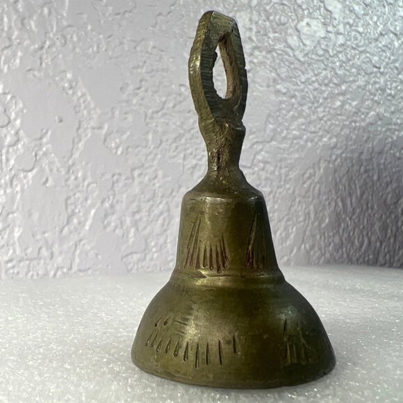 Small Brass Bells Set Of Three in typical India motifs Two with beautiful sounds - Picture 9 of 10